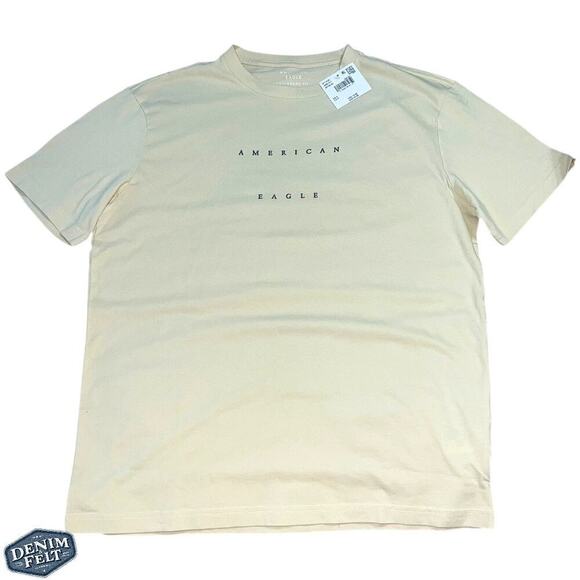 American Eagle AE Mens Citron/Cream Logo Graphic T-Shirt/Tee | NEW/NWT!! - Picture 7 of 13